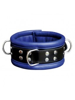 Collier en cuir 6.5cm Bleu