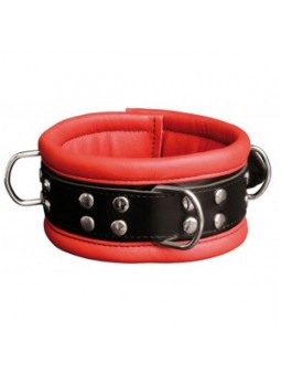 Collier en cuir 6.5cm Rouge