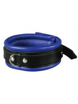 Collier en cuir 5cm Bleu