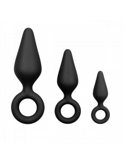 Kit 3 Plugs POINTY 10 x 4.5 cm Noir