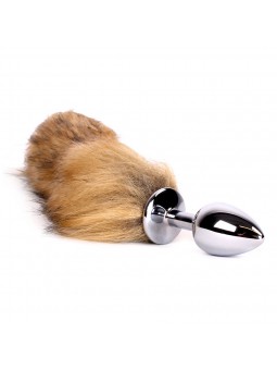 Plug Queue de renard Fox 6 x 2.7cm Beige-Blanc